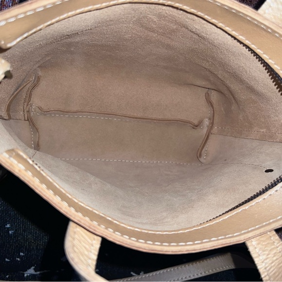 SOLD portland leather goods CHAMPAGNE mini snap crossbody tote - Picture 7 of 10